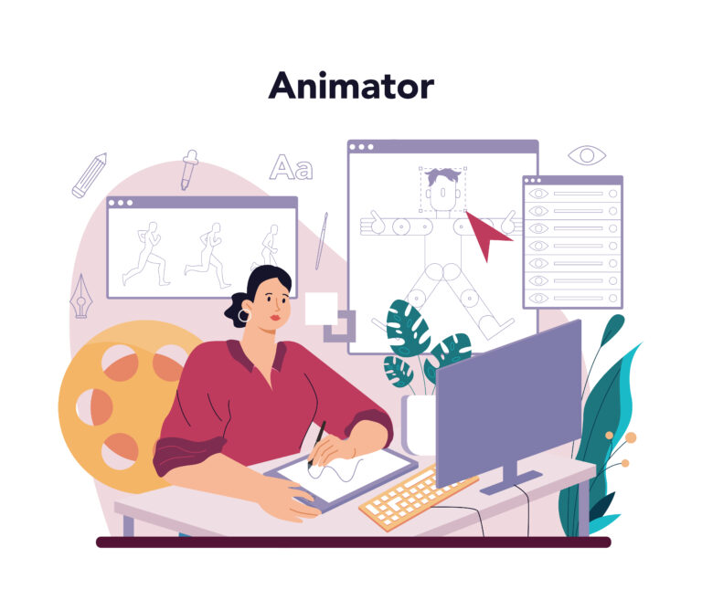 animation designer. artist creating digital illustrations for web sites